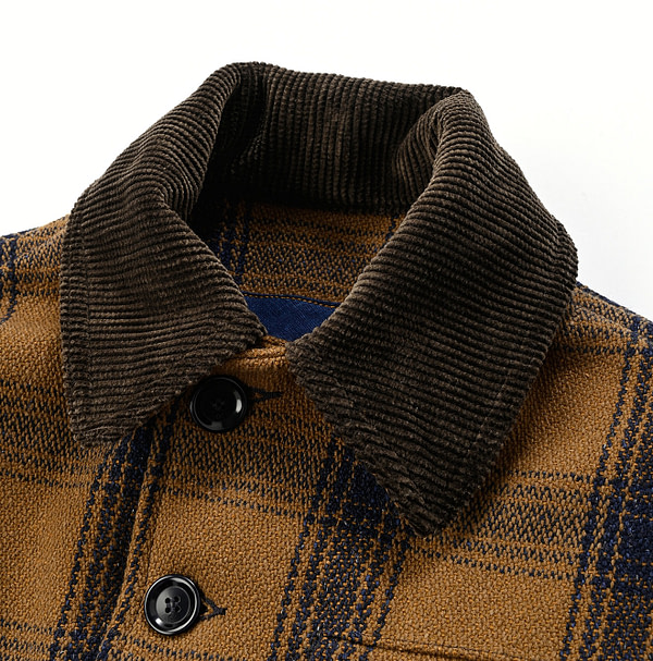 Teddy Check Melton Wool 908 Hunting Jacket Detail