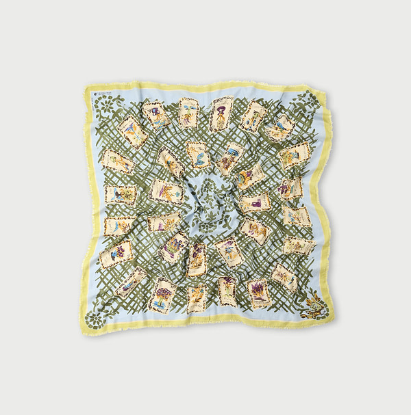 Supima Aya Calendar Flower Print Furoshiki Pale Green