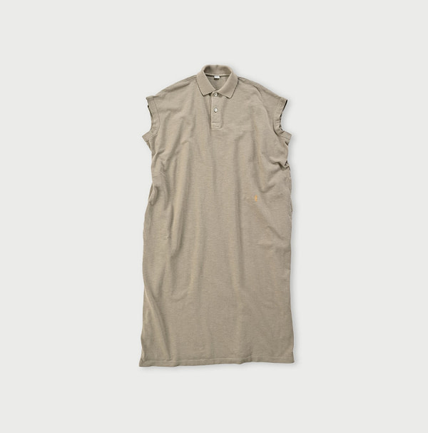 Zimba Cotton Kanoko Polo Dress Sandy Gray