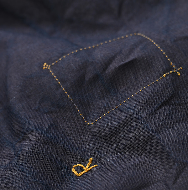 Indigo Supima OX 908 Ocean Sail Shirt Detail