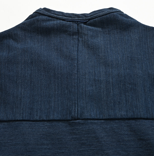 Indigo Dekoboko Tenjiku Outer T-shirt Detail