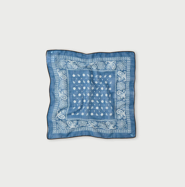 Gauze Cross Paisley Bandana Turquoise