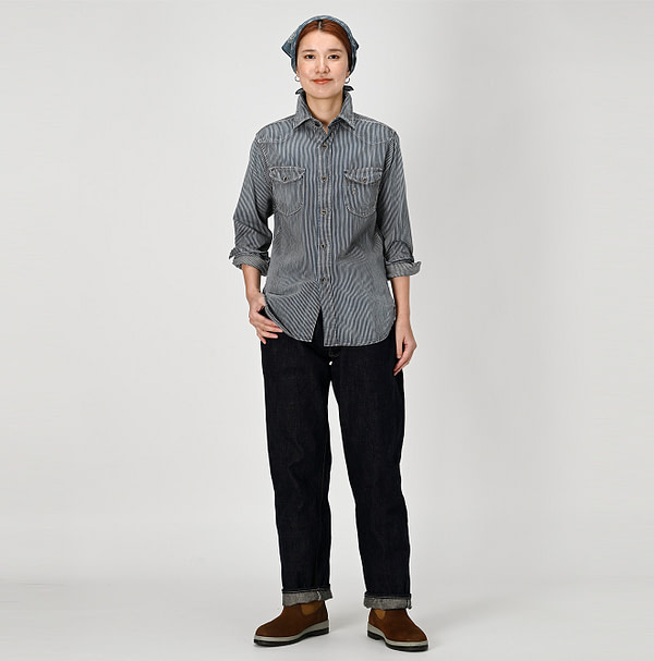 Shirts Denim 908 Eastern Shirt Denim Shou Female Model