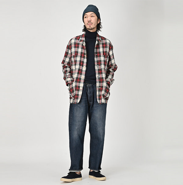 Indigo Zimba Flannel 908 4-pocket Shirt Male Model