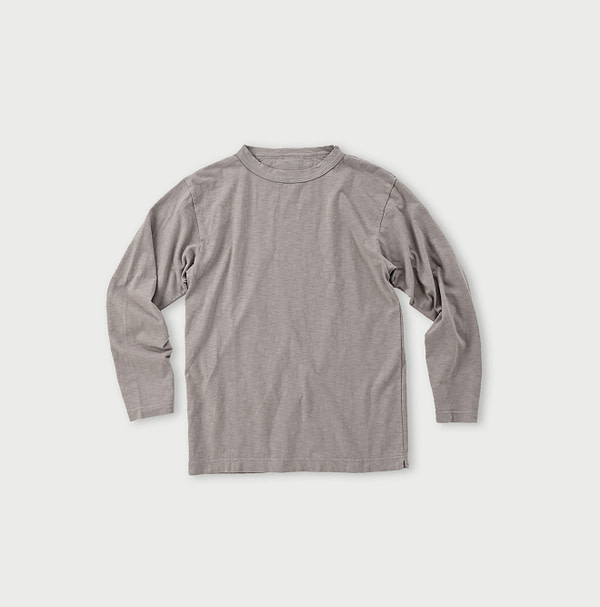 Dozume Tenjiku Cotton 908 45 Star Long Sleeve T-shirt Gray