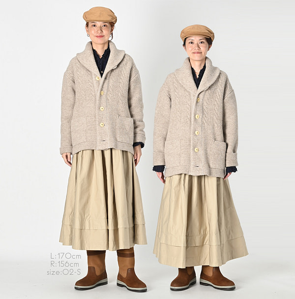 Cotton Shetland 908 Shawl Collar Female Models