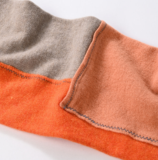 Pojagi Wool Knitsew Muffler Detail