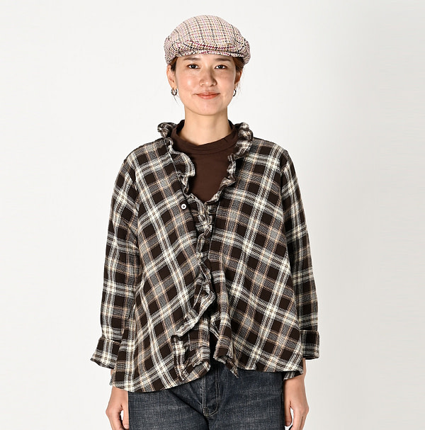 Indian Flannel Frill Cache-coeur Female Model