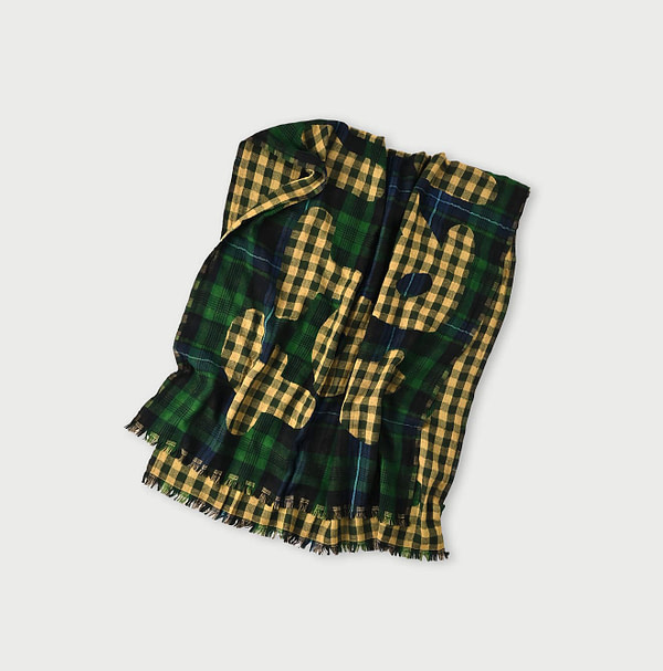 Wool Jacquard Stole Navy Check