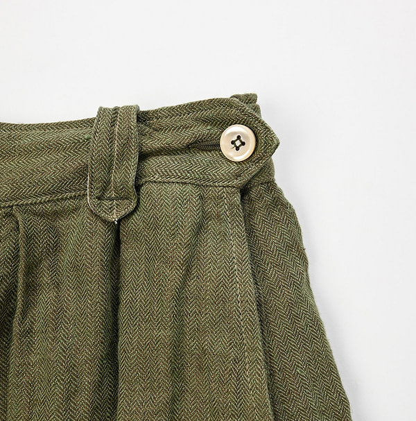 Indian Linen Herringbone Bloomer Pants Detail