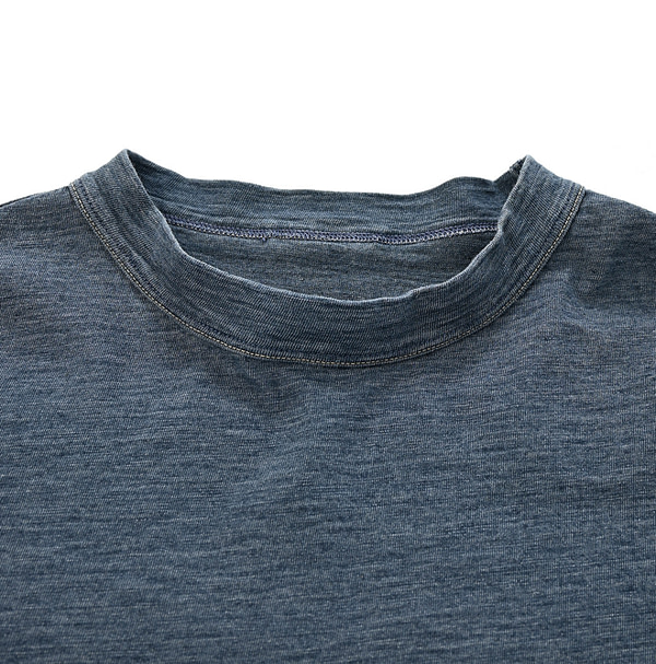 Indigo Dozume Tenjiku Cotton Square T-shirt Detail