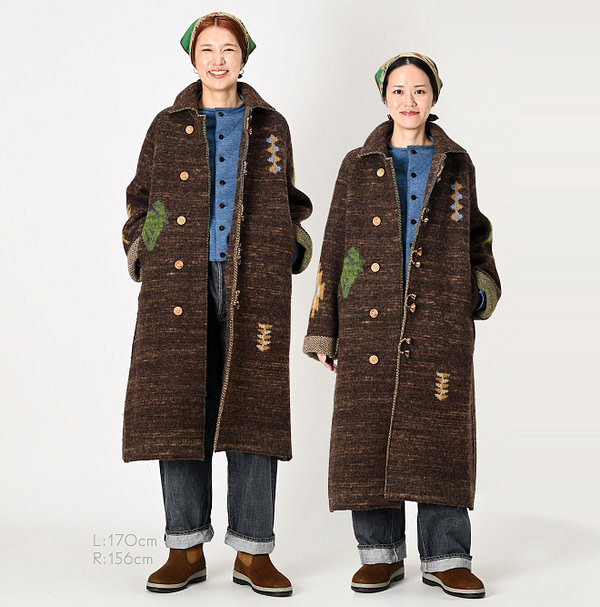 Chitose Boiled Wool Knit Coat Female Models