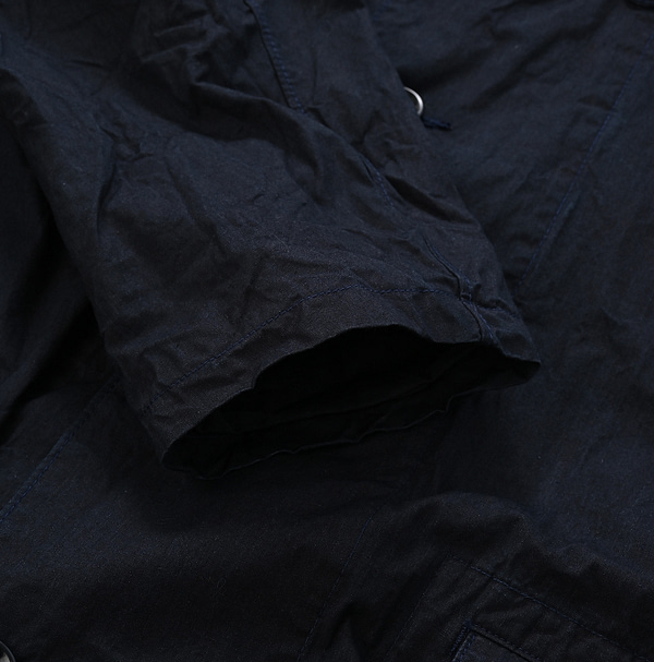 Indigo Cotton Weather 908 Half Coat Detail