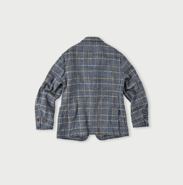 Indigo Cotton Tweed Miyuki Jacket MEN Back