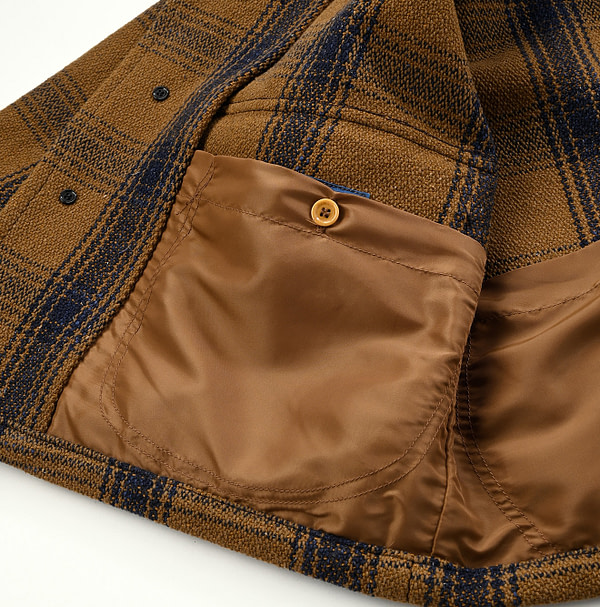 Teddy Check Melton Wool 908 Hunting Jacket Detail