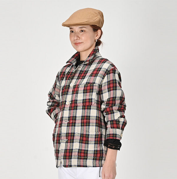 Indigo Zimba Flannel 908 4-pocket Shirt Female Model