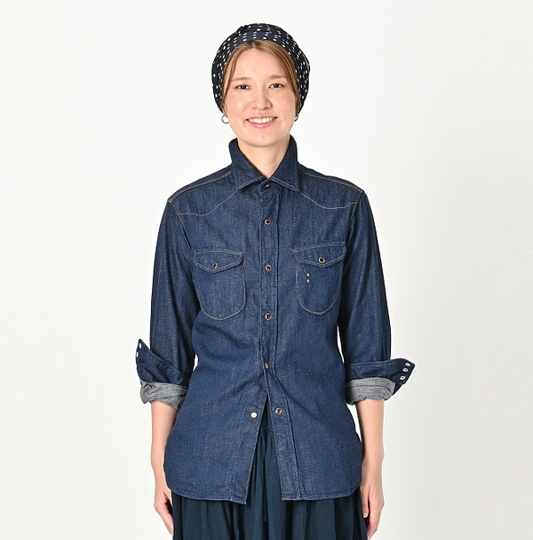 Shirt Denim 908 Eastern Shirt Female Model