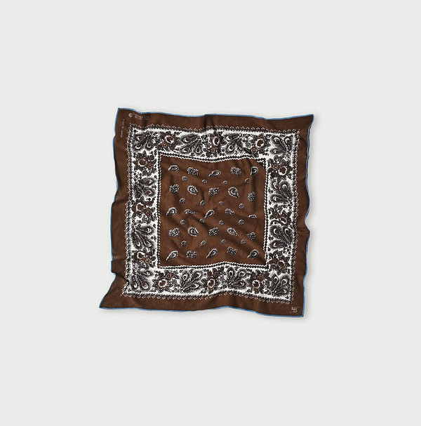 Tenjiku Feather Paisley Bandana Brown