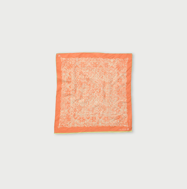 Supima Selvedge Flamingo Paisley Bandana Orange