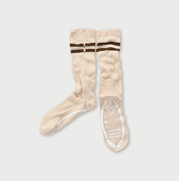 Rib Knitsew Socks Beige Top