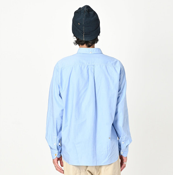 Supima Oxford 908 Ocean Canvas Shirt Male Model