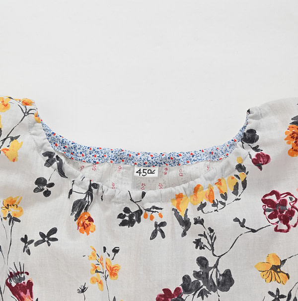 Indian Khadi Flower Mix Print Dress Detail