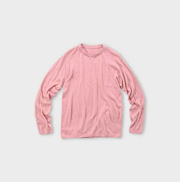 Whole Super Gauze 908 Crew Pink Top