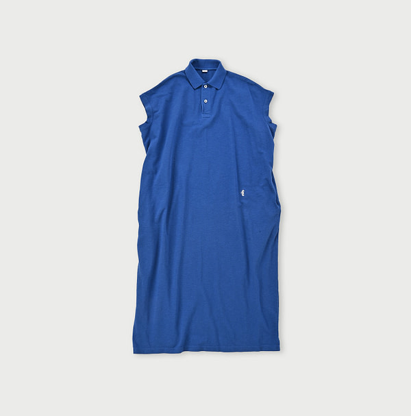 Zimba Cotton Kanoko Polo Dress Marine Blue