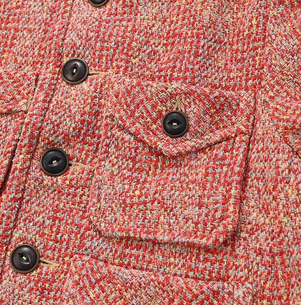 Tamatebako Tweed No-collar Annie Jacket Detail