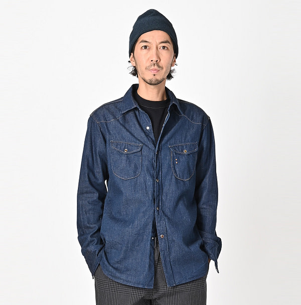 Shirt Denim 908 Eastern Shirt Male Model