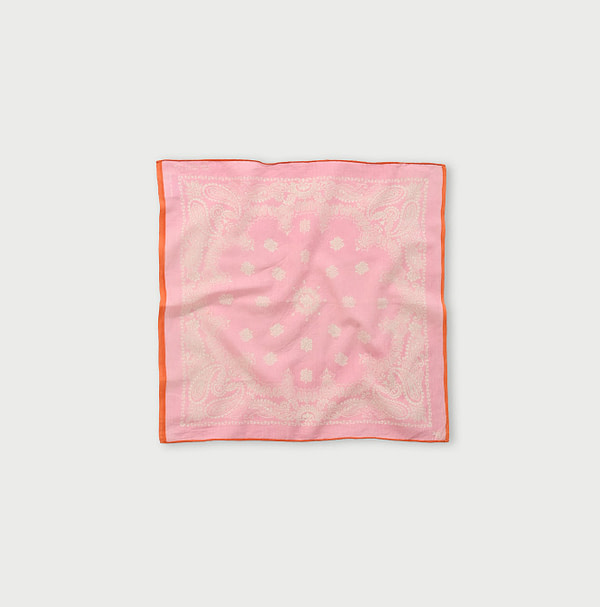 Indian Khadi Flower Mirror Bandana Pink