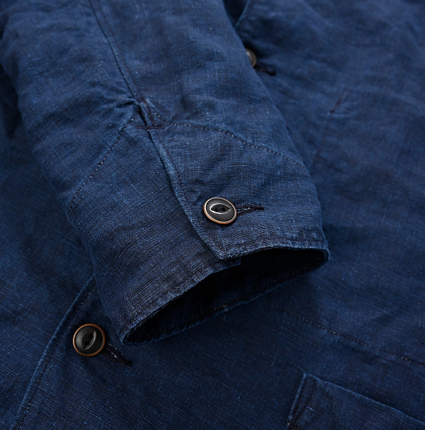 Indigo Linen 908 Jacket MEN Indigo Detail