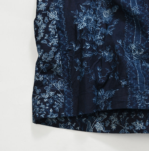 Indigo Hira Flower Mix Print Blouse Detail