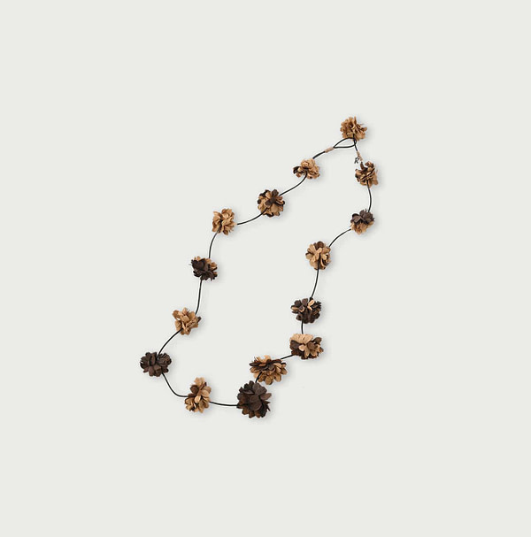 Indian Khadi Sprinkle Flower Necklace Brown