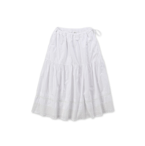 Supima Batiste Cutwork Petite Skirt White