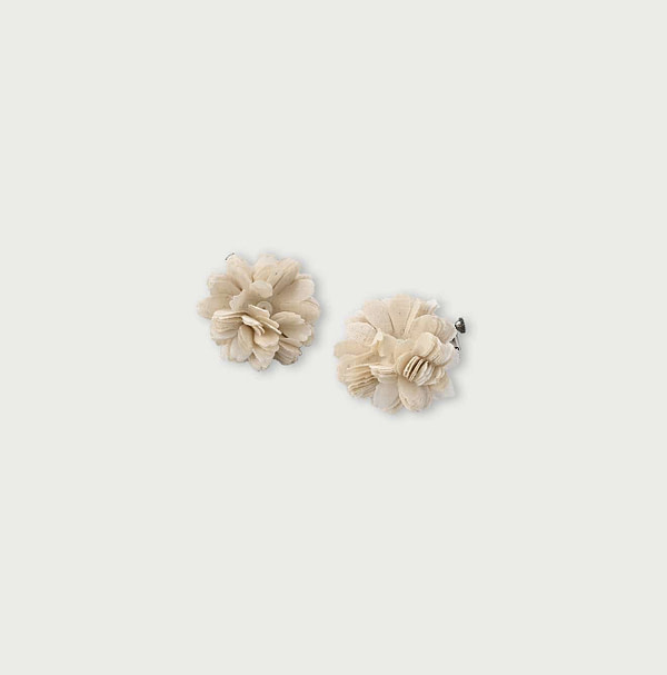 Indian Khadi Flower Earring White