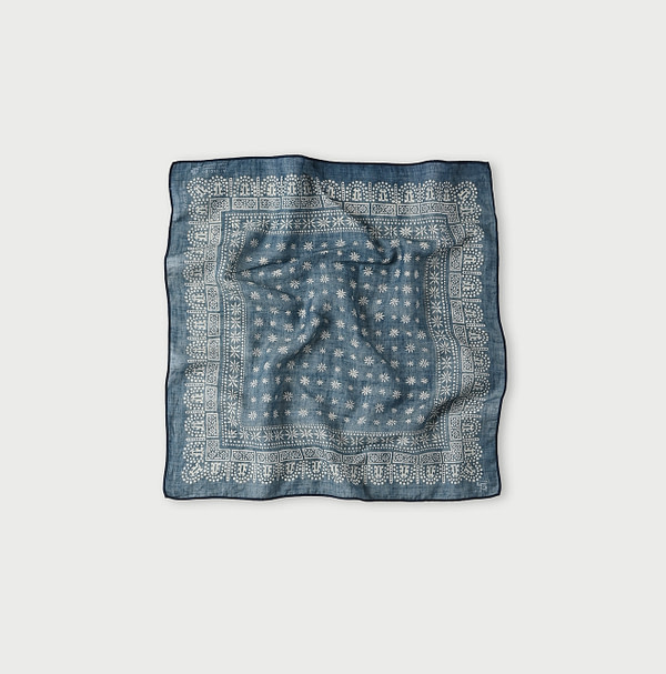 Indigo Supima Organic Square Lace Bandana Indigo Jyu