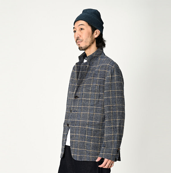 Indigo Cotton Tweed Miyuki Jacket MEN Male Model