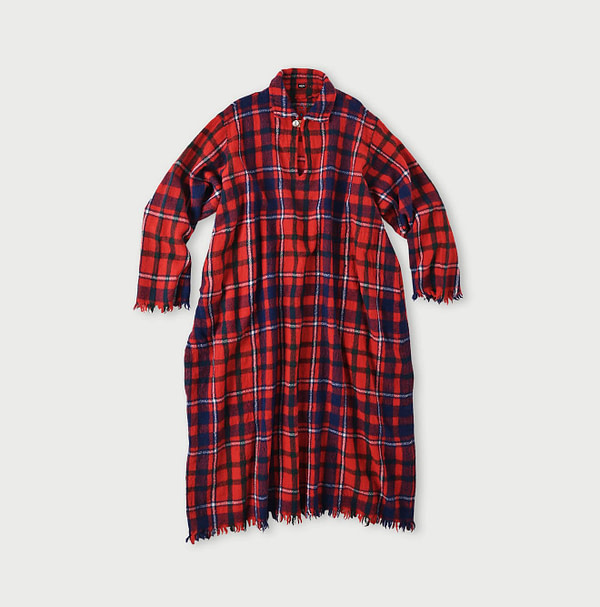 Indian Merino Boiled Dress Red Tartan