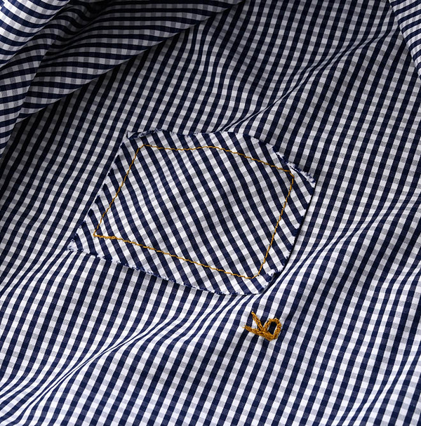 No.180 Miko 908 Cotton Tyrolean Stand Shirt Detail