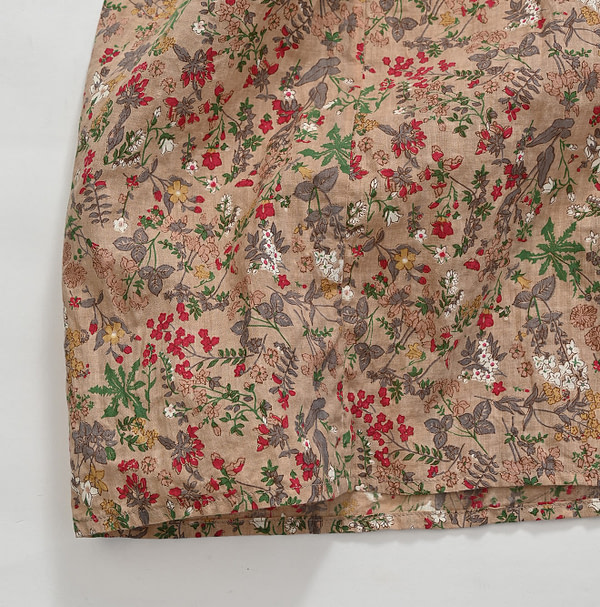 Indian Khadi Flower Mix Print Dress Detail