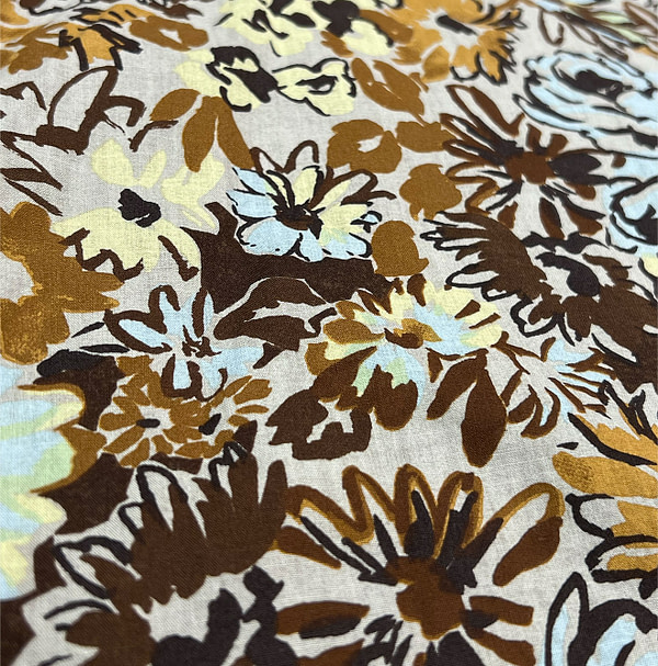 Border Flower Print Cotton Blouse Detail