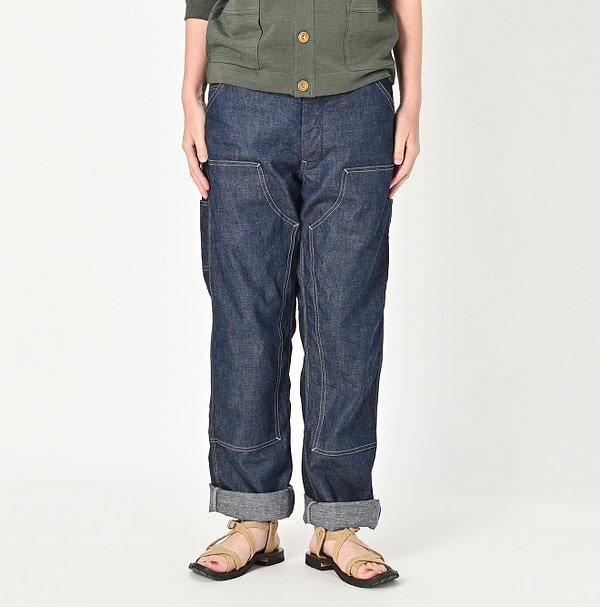 Mugi Cotton Denim 908 Painter Pants Female Model