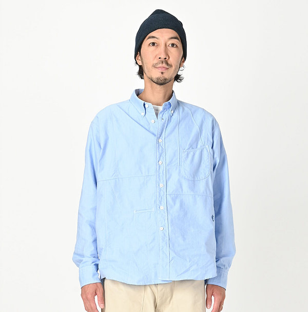 Supima Oxford 908 Ocean Canvas Shirt Male Model