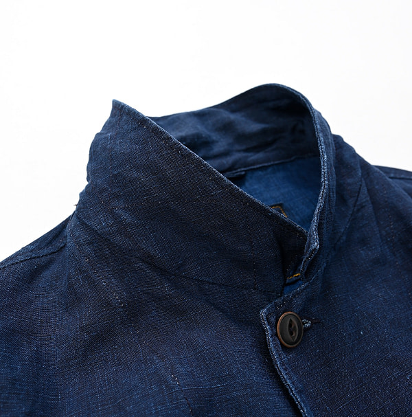 Indigo Linen 908 Jacket MEN Indigo Detail