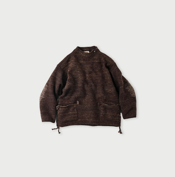 Chitose Wool Boiled 908 Uma Sweater Brown Chitose