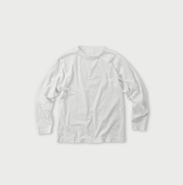 Dozume Tenjiku Cotton 908 45 Star Long Sleeve T-shirt White