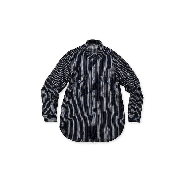 Indigo Fuwa Fuwa Double Woven 908 Yama Shirt Stripe