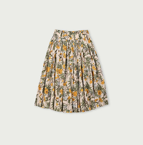 Doama Hira Garden Balsam Print Easy Skirt Yellow