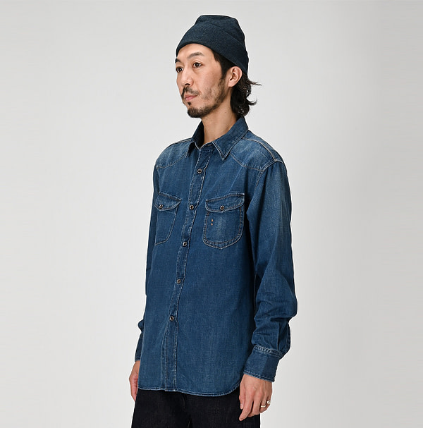 Shirts Denim 908 Eastern Shirt Denim Shou Male Model